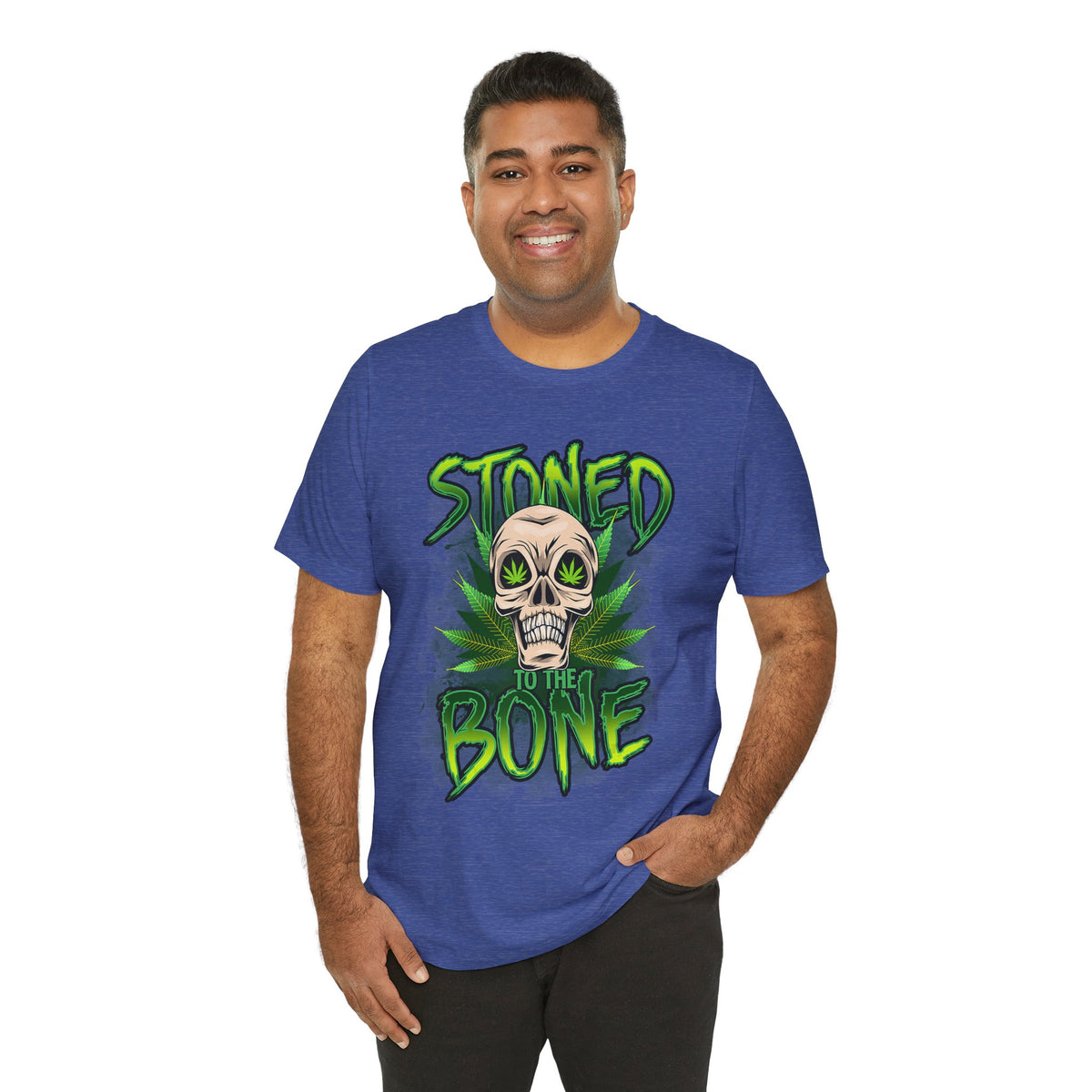 Stoned to the Bone Skull Tee — Cannabis Leaf Graphic T-Shirt