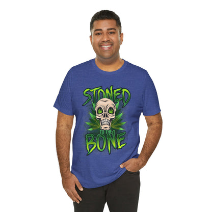 Stoned to the Bone Skull Tee — Cannabis Leaf Graphic T-Shirt