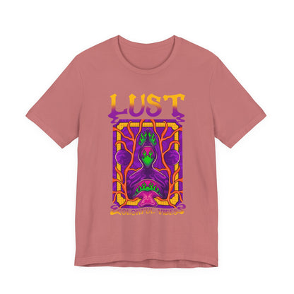 Lust Colorful Vibes Graphic Tee — Psychedelic Tarot-Inspired T-Shirt