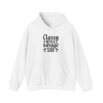 Classy With a Savage Side Hoodie — Feminine Funny Graphic Pullover