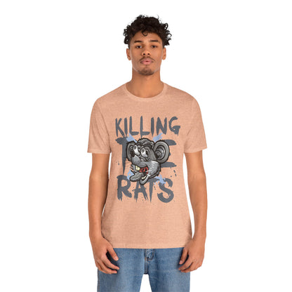 Killing Rats Graphic Tee – Edgy Cartoon Rat Skull Streetwear