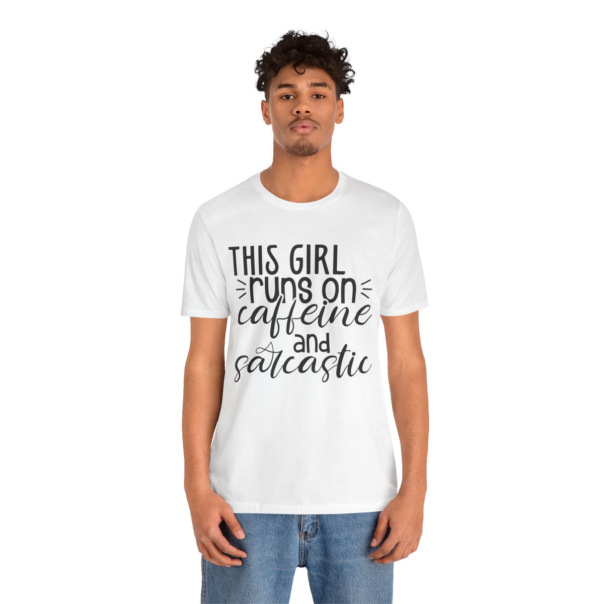 Funny Women’s Tee — "This Girl Runs on Caffeine and Sarcastic"