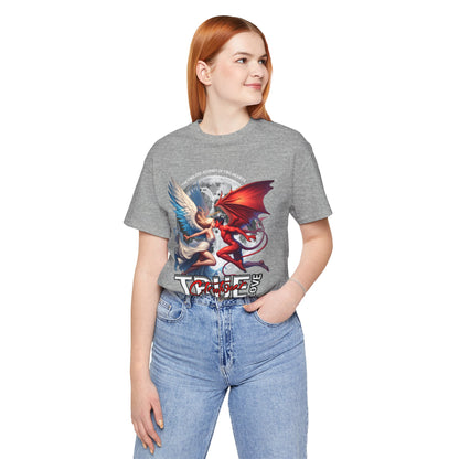 True Love Tee — Angel & Devil Heart Graphic T-Shirt