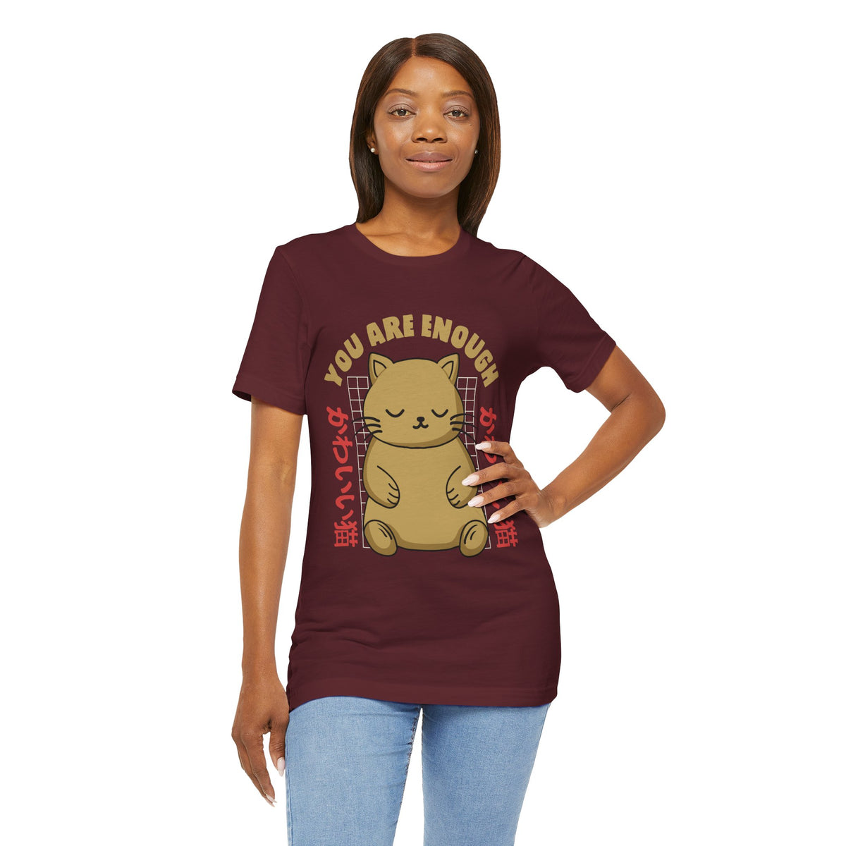 You Are Enough Cat T-Shirt — Kawaii Japanese Cute Cat Tee