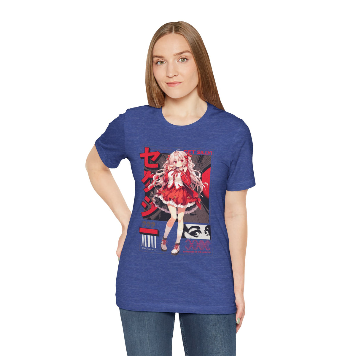 Anime Girl Graphic Tee — "Get Silly!" Red Harajuku Style T-Shirt