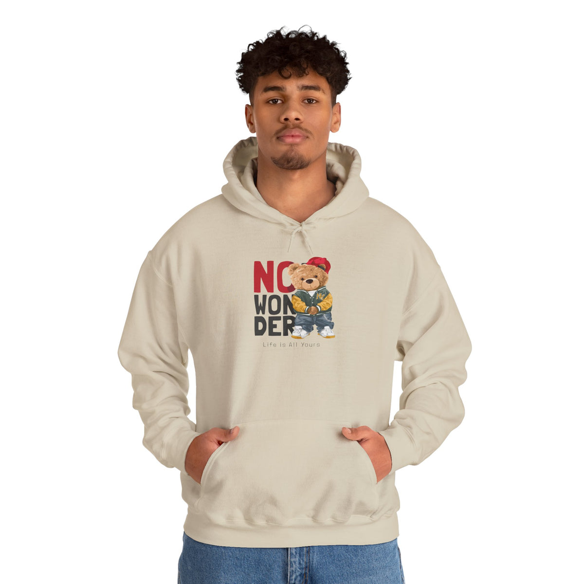 No Wonder Bear Hoodie – Cute Teddy Graphic Hooded Sweatshirt