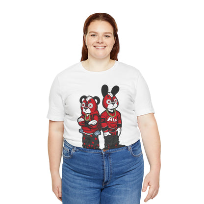 Streetwear Cartoon Bear & Bunny Tee — Hip Hop Graphic T-Shirt