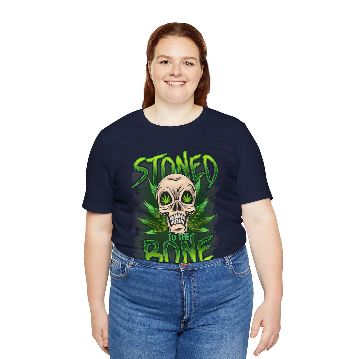 Stoned to the Bone Skull Tee — Cannabis Leaf Graphic T-Shirt