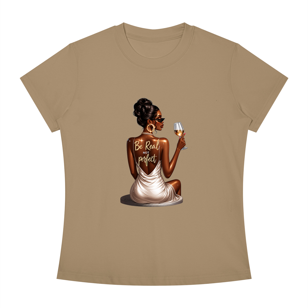 Be Real Not Perfect Women’s Slim-Fit Graphic Tee