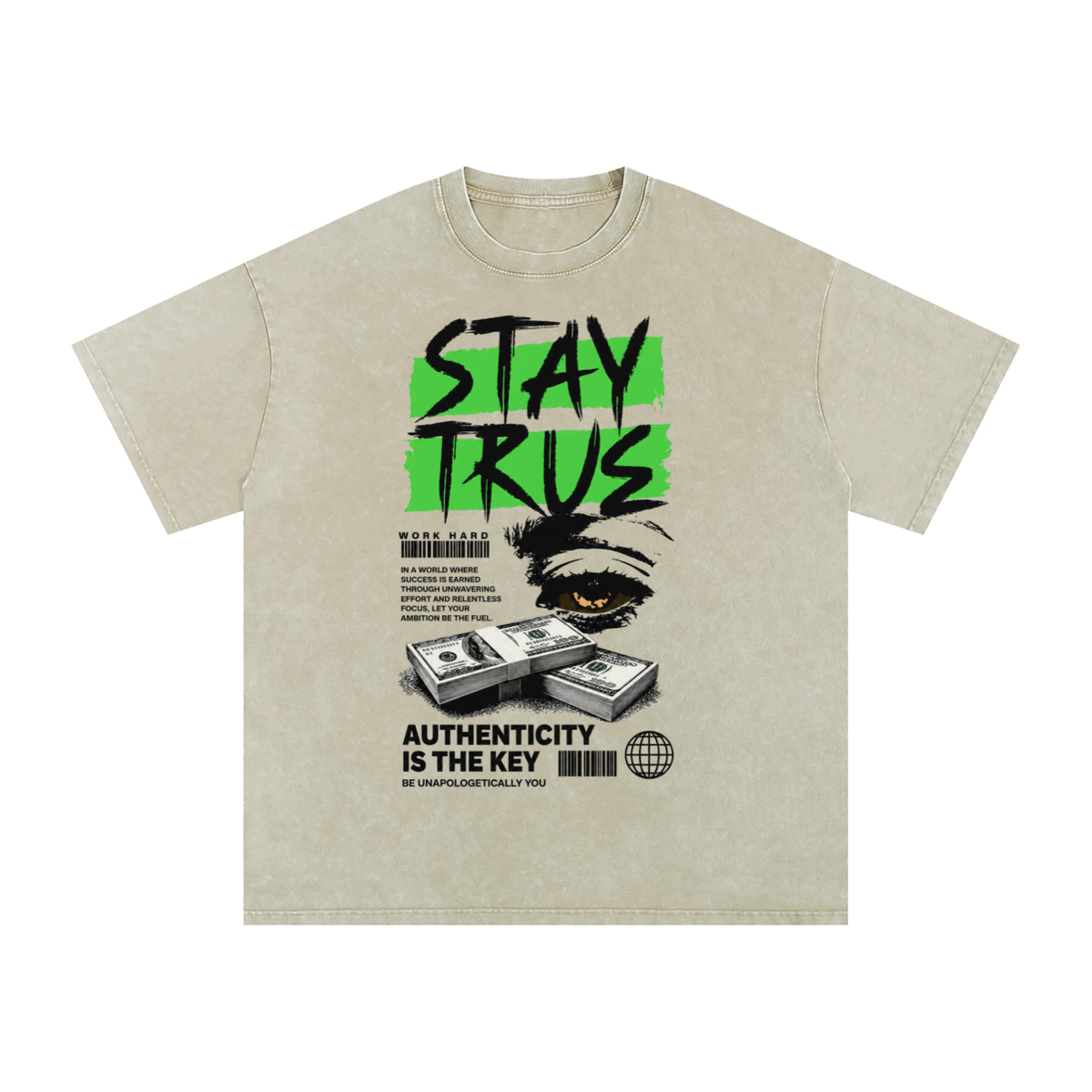 Stay True Snow-Washed Cotton Graphic Tee