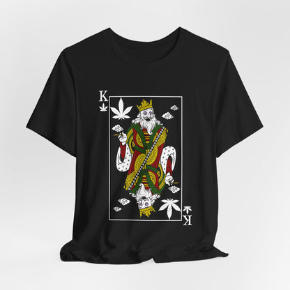 King of Leaves Graphic Tee — Playing Card Cannabis Design