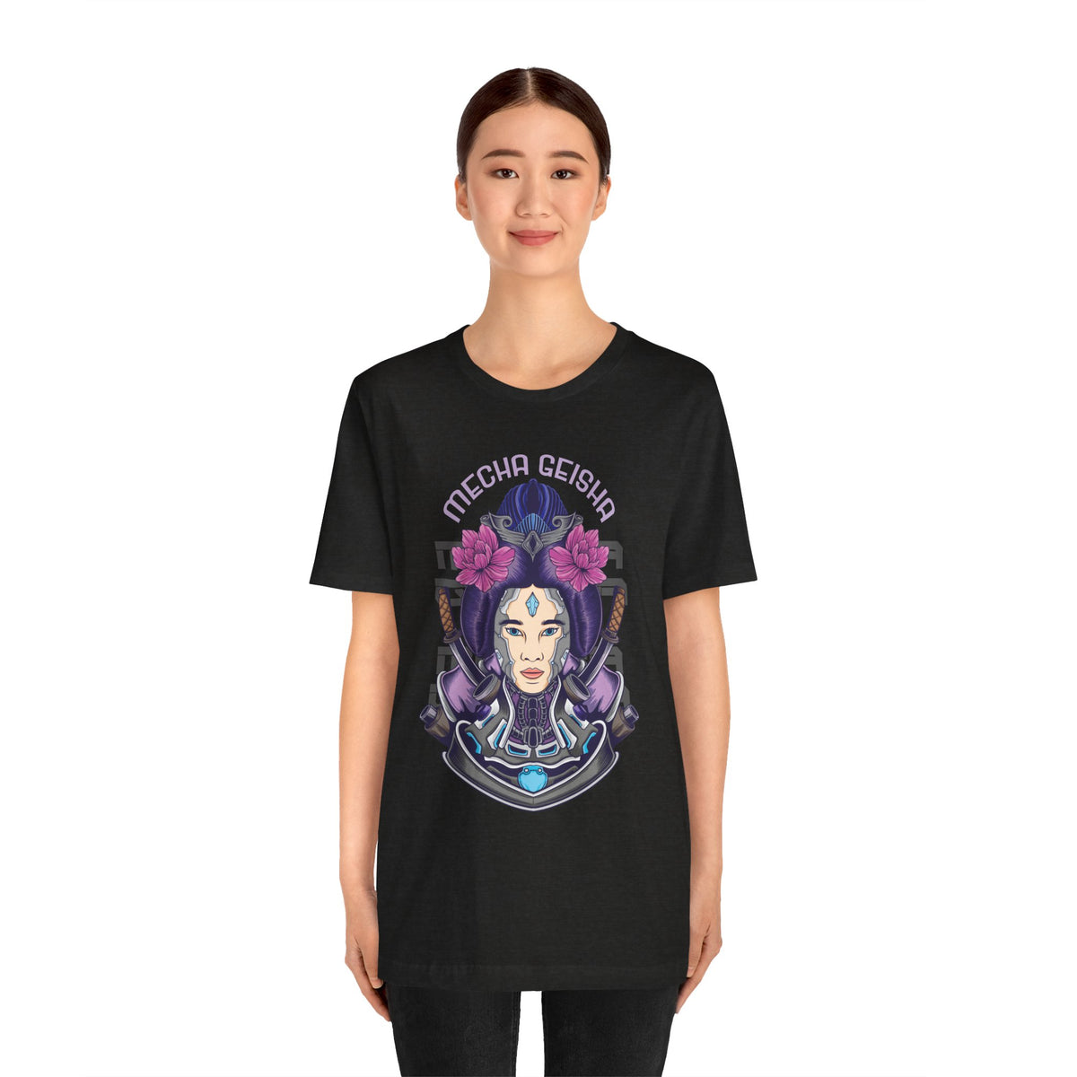 Mecha Geisha T-Shirt — Futuristic Asian-Inspired Graphic Tee