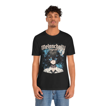 Melancholy Tragedia Anime Tee — Blue Butterflies Graphic T-Shirt