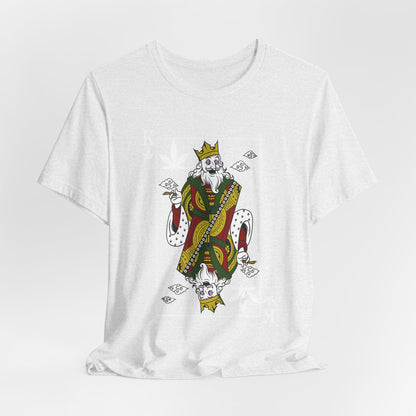 King of Leaves Graphic Tee — Playing Card Cannabis Design