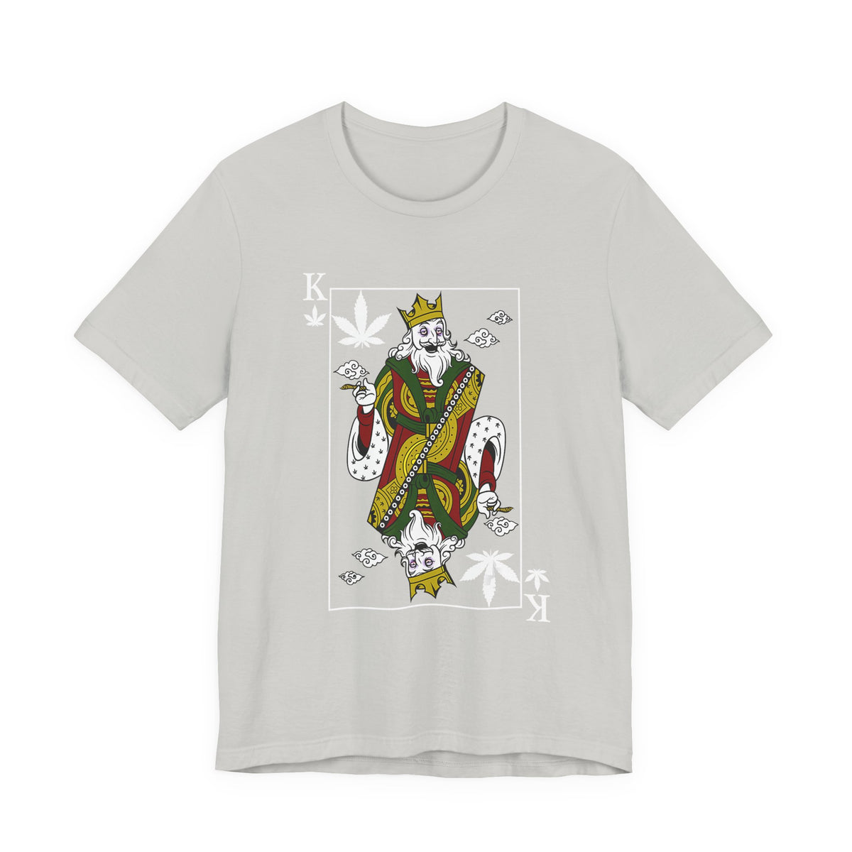 King of Leaves Graphic Tee — Playing Card Cannabis Design