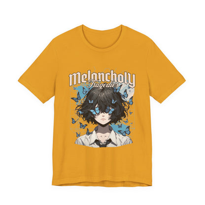 Melancholy Tragedia Anime Tee — Blue Butterflies Graphic T-Shirt