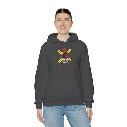 Hockey Bear Graphic Hoodie — 'Never Give Up' Cozy Skate Sweatshirt
