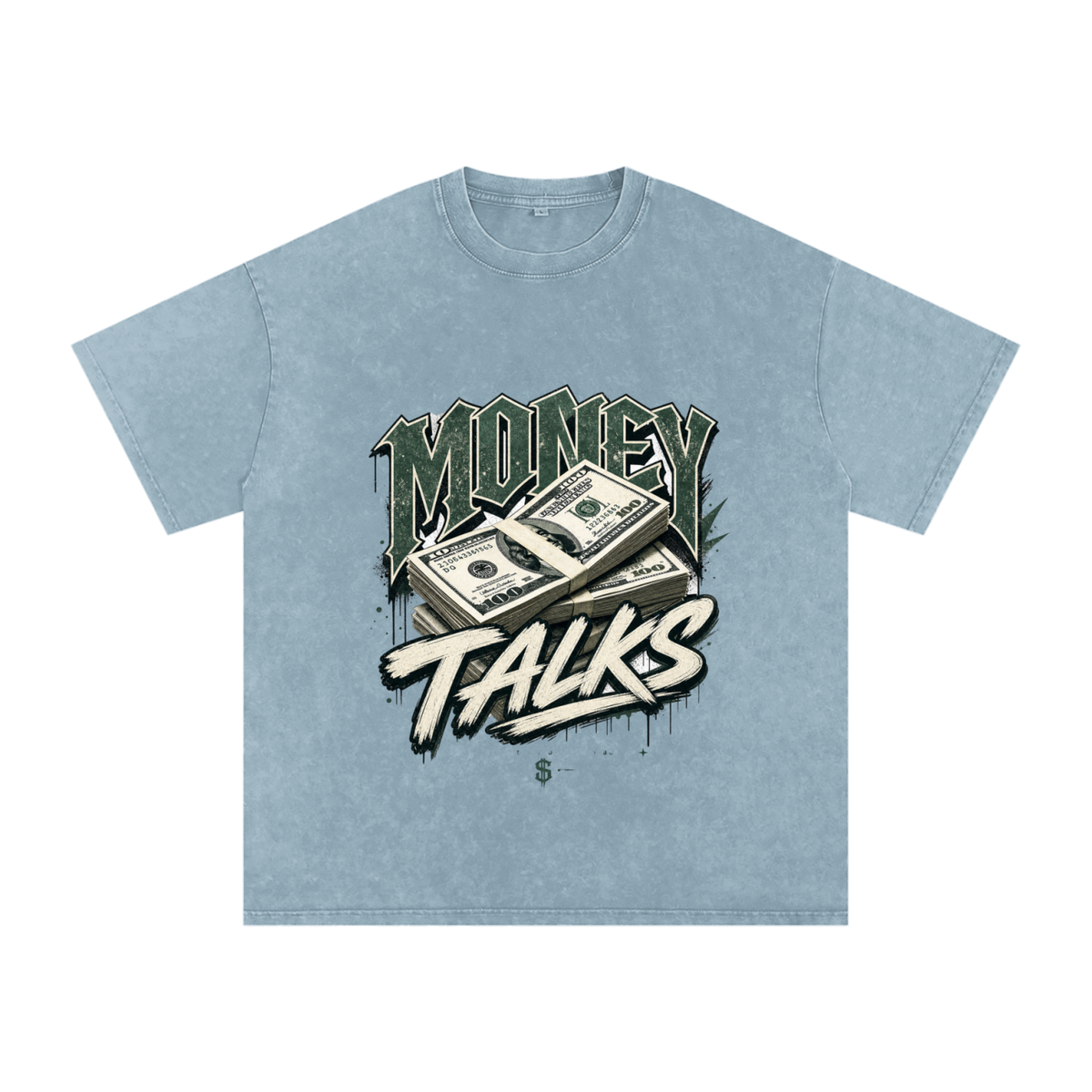 Money Talks Snow-Washed Cotton Graphic Tee