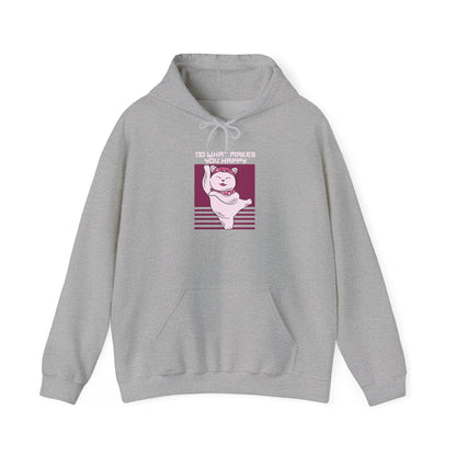 Hoodie — Retro Pink Cat 'Do What Makes You Happy' Graphic Sweatshirt