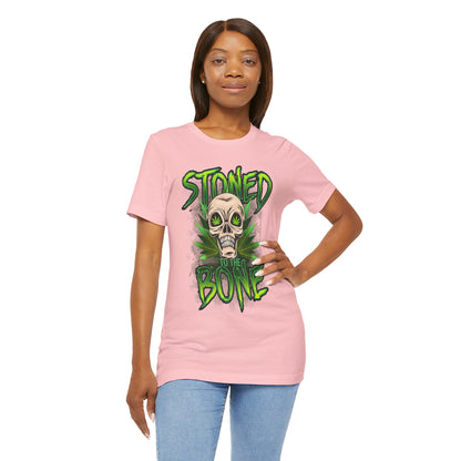 Stoned to the Bone Skull Tee — Cannabis Leaf Graphic T-Shirt