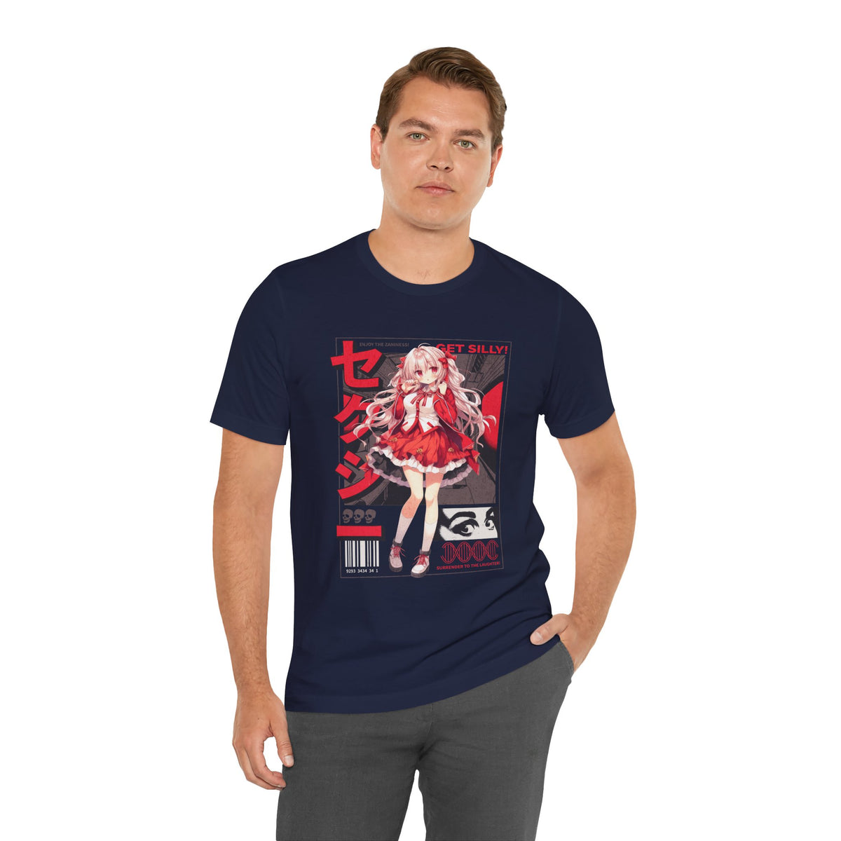 Anime Girl Graphic Tee — "Get Silly!" Red Harajuku Style T-Shirt