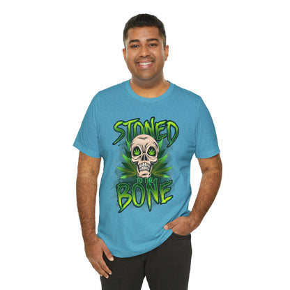 Stoned to the Bone Skull Tee — Cannabis Leaf Graphic T-Shirt