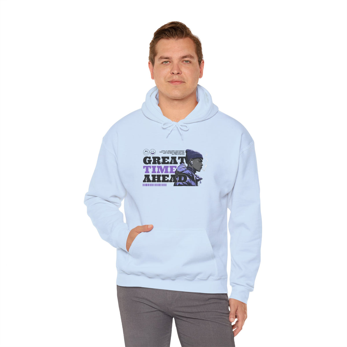 Great Times Ahead Hoodie — Positive Vintage Portrait Pullover