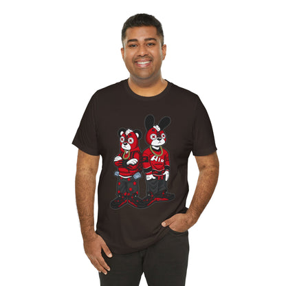 Streetwear Cartoon Bear & Bunny Tee — Hip Hop Graphic T-Shirt