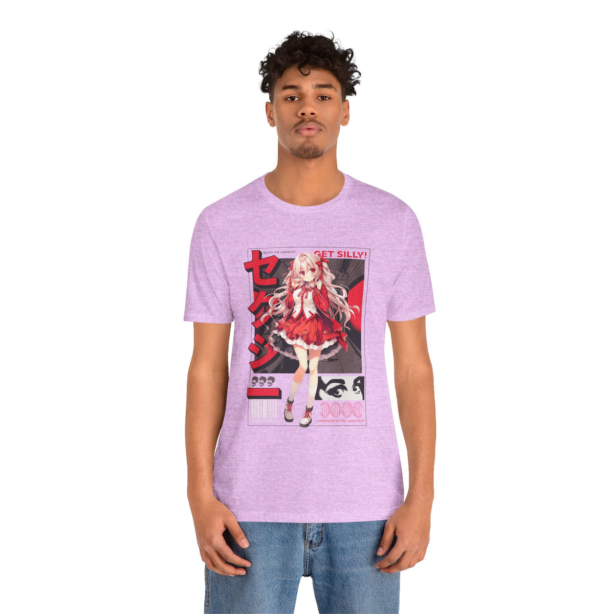 Anime Girl Graphic Tee — "Get Silly!" Red Harajuku Style T-Shirt