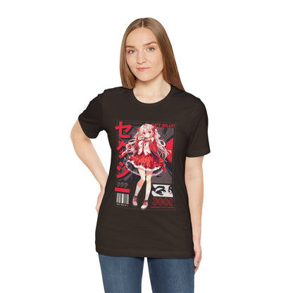 Anime Girl Graphic Tee — "Get Silly!" Red Harajuku Style T-Shirt