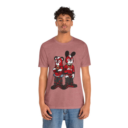 Streetwear Cartoon Bear & Bunny Tee — Hip Hop Graphic T-Shirt