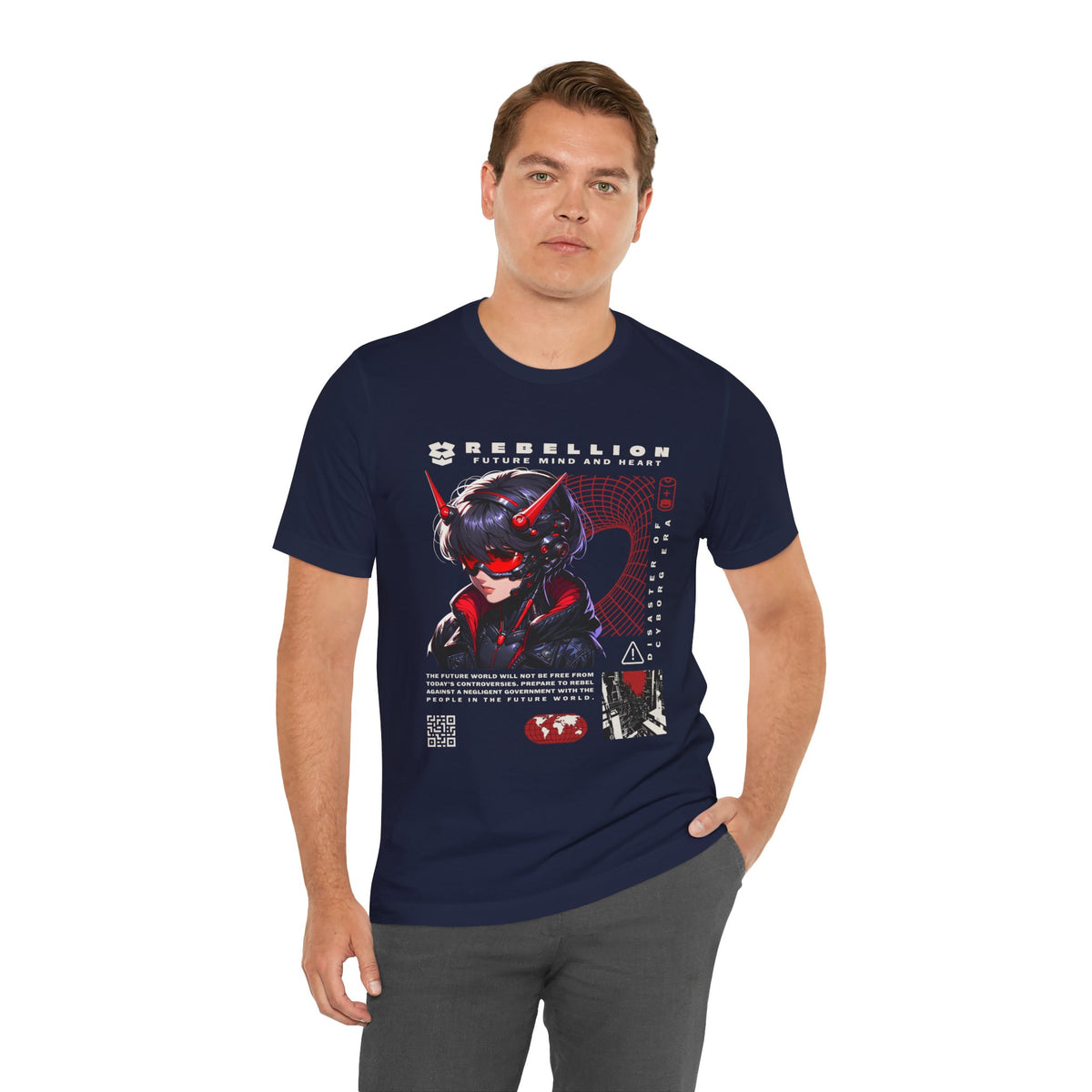 Anime Devil Girl Graphic Tee — "Rebellion" Cyberpunk Streetwear
