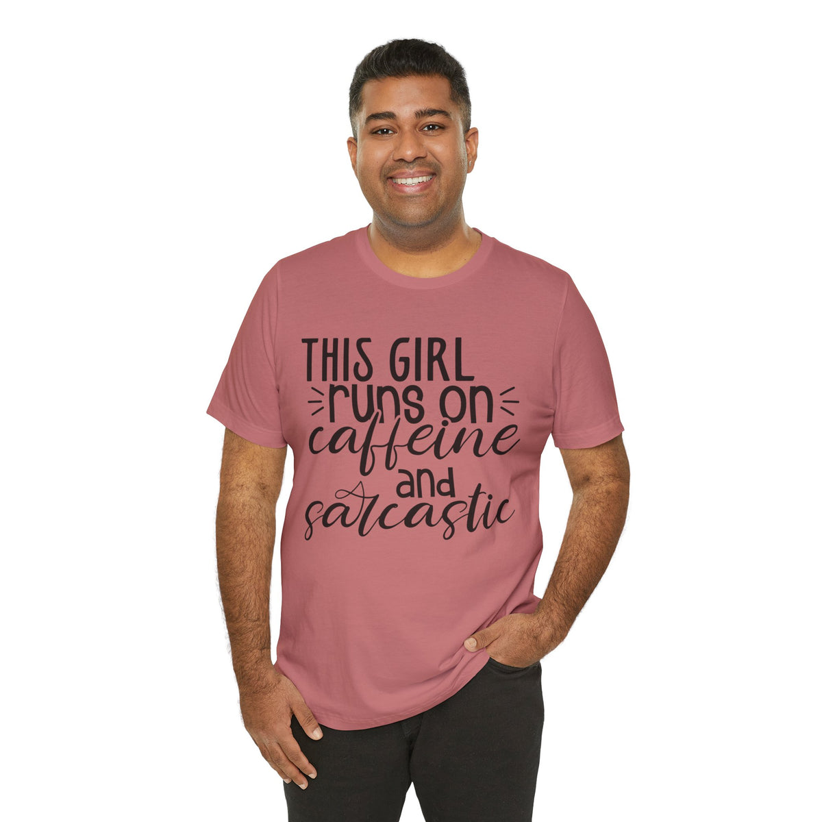 Funny Women’s Tee — "This Girl Runs on Caffeine and Sarcastic"