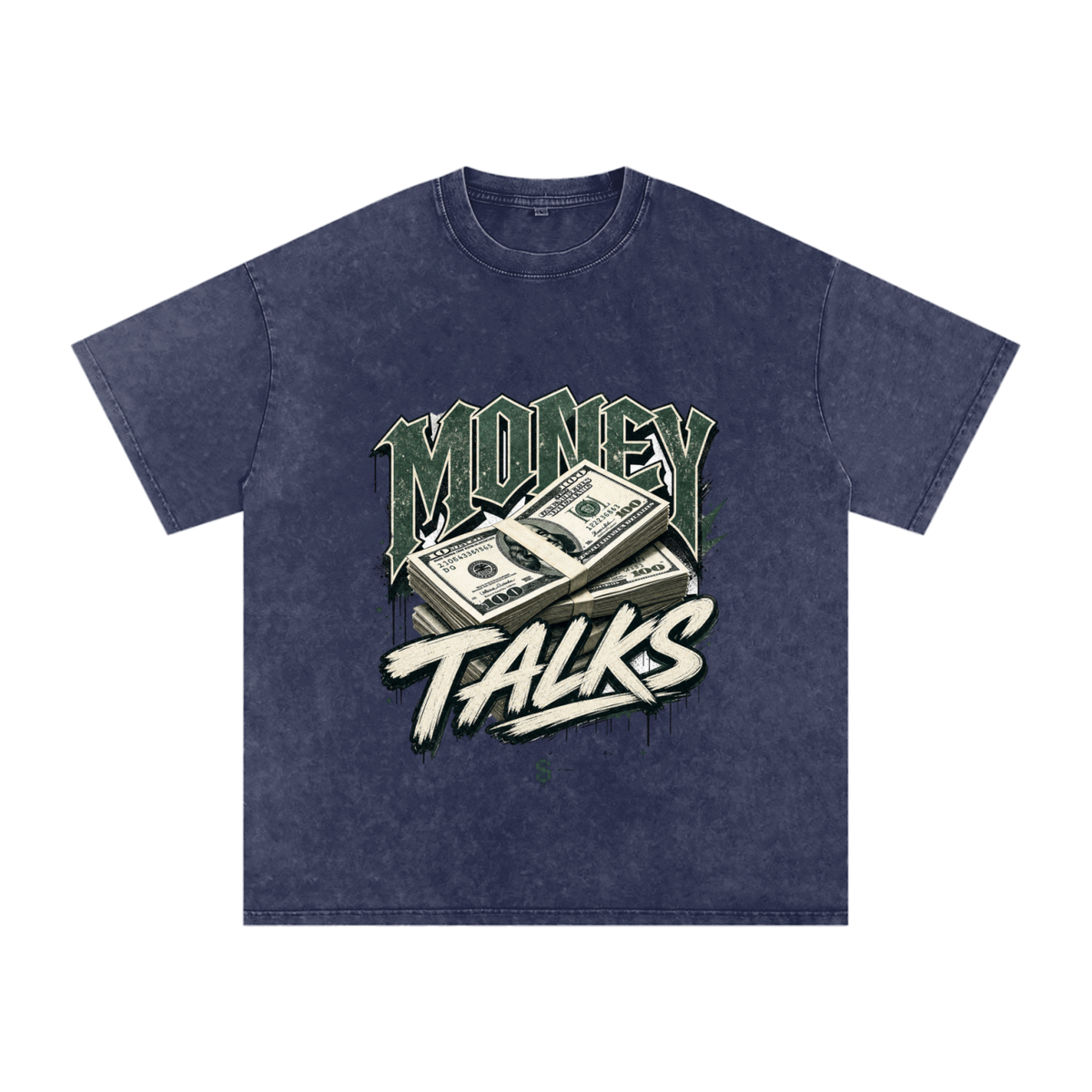 Money Talks Snow-Washed Cotton Graphic Tee