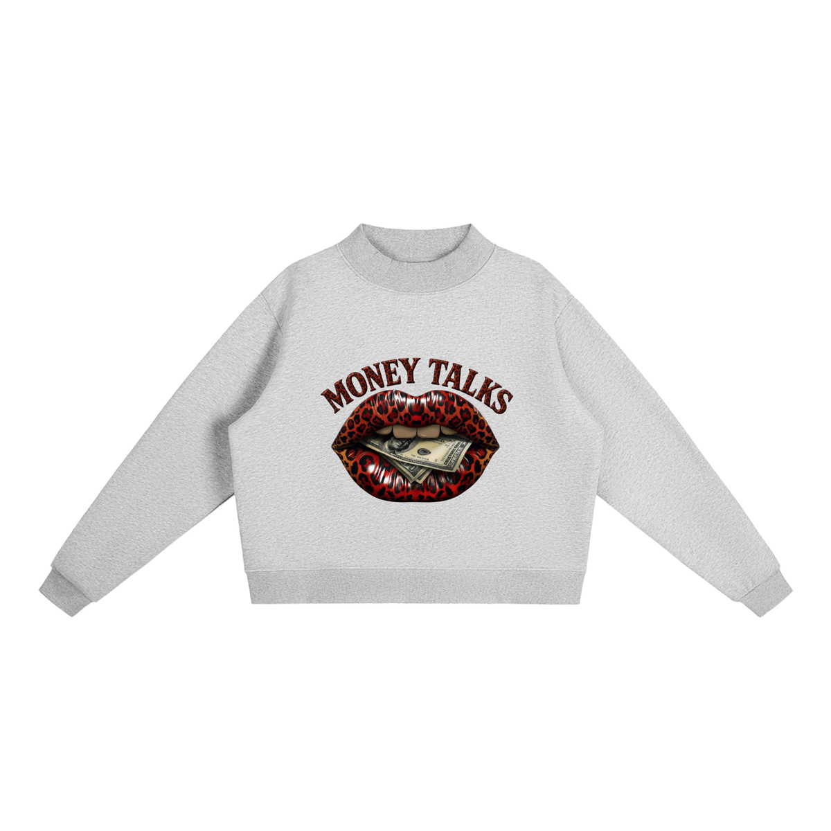 Money Talks Lips Oversized Graphic Sweatshirt