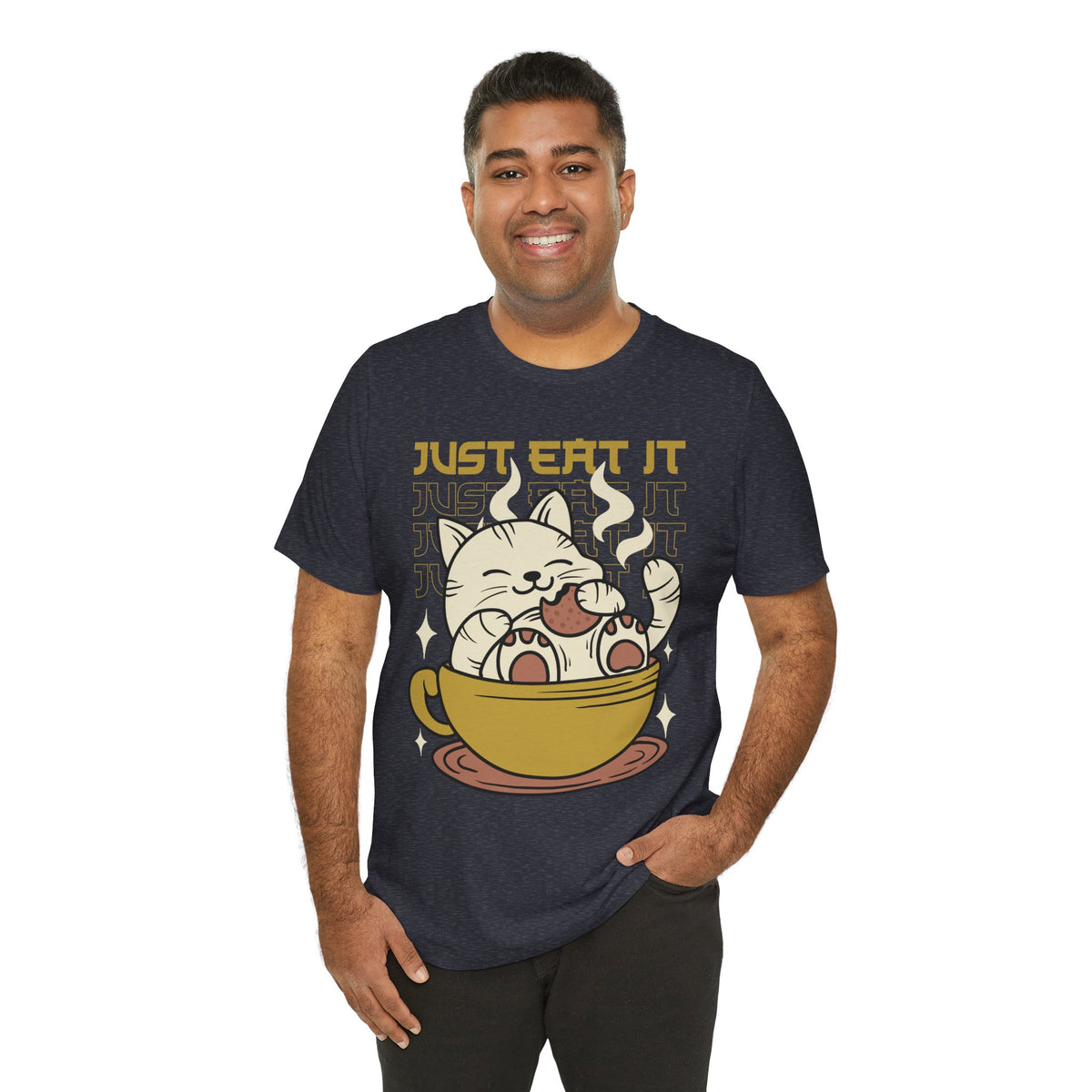 Just Eat It Cat Tee — Cute Kawaii Cat in Tea Cup T-Shirt