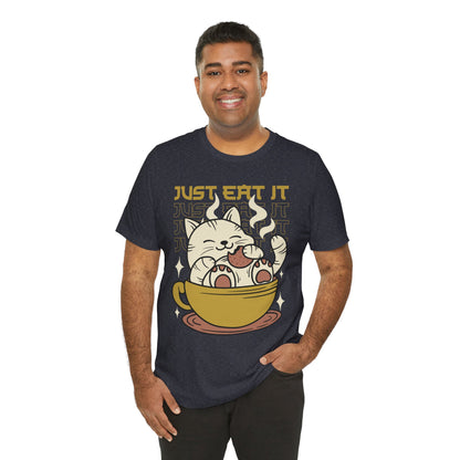 Just Eat It Cat Tee — Cute Kawaii Cat in Tea Cup T-Shirt