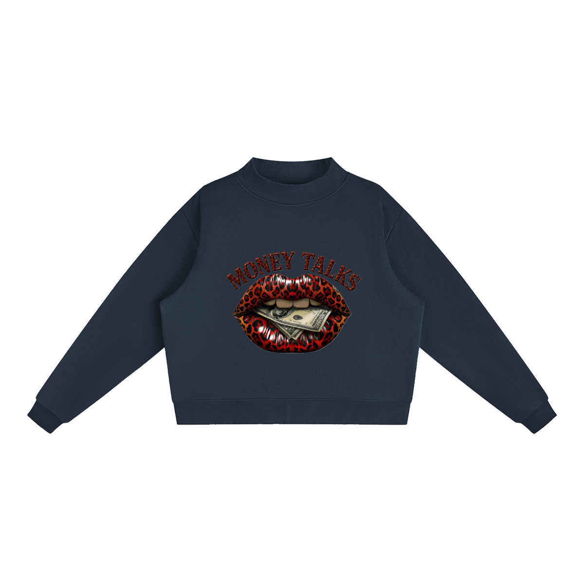 Money Talks Lips Oversized Graphic Sweatshirt