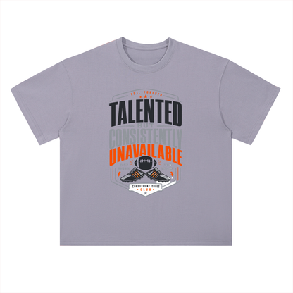 Talented but Unavailable Football Graphic Drop Shoulder Tee
