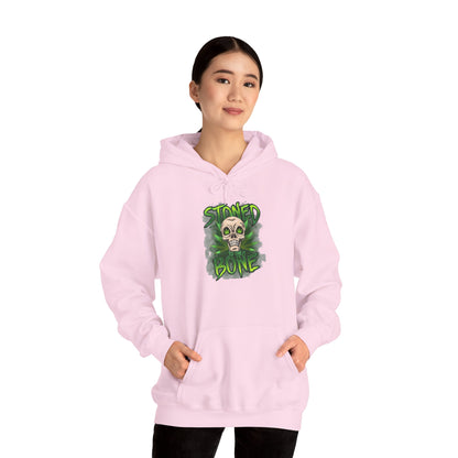 Skull 'Stoned Bone' Hoodie – Green Cannabis Skull Graphic Pullover