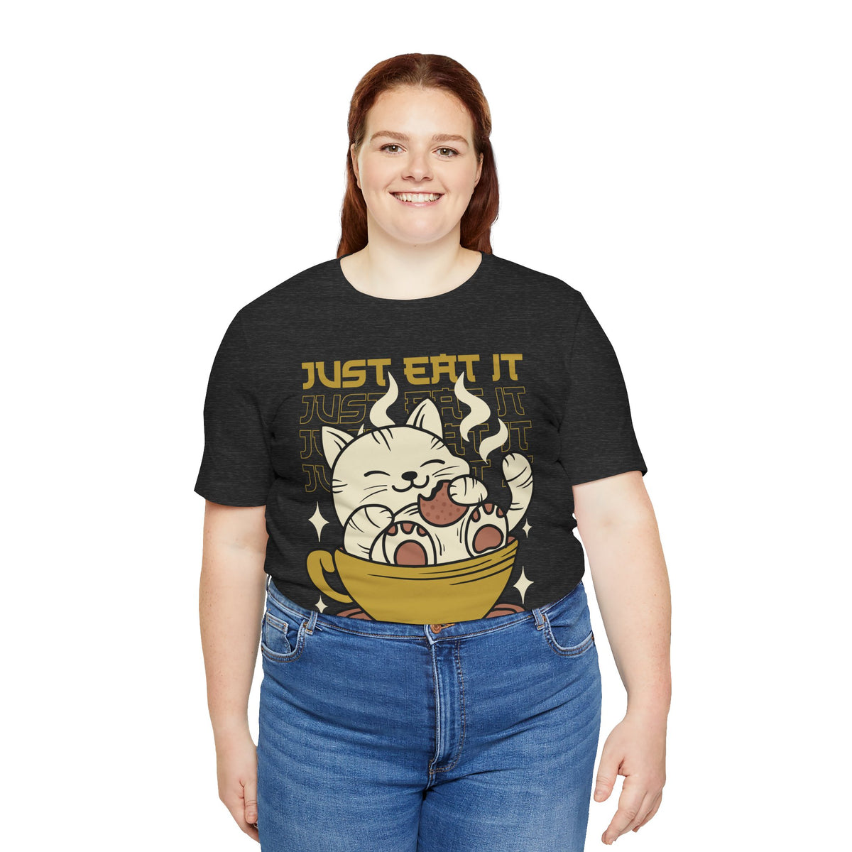 Just Eat It Cat Tee — Cute Kawaii Cat in Tea Cup T-Shirt