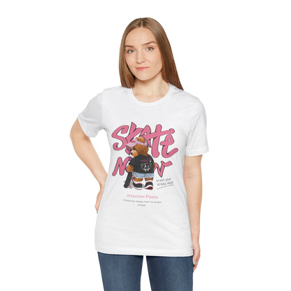 Skate Mom Bear Tee — Cute Pink Skateboard Graphic T-Shirt