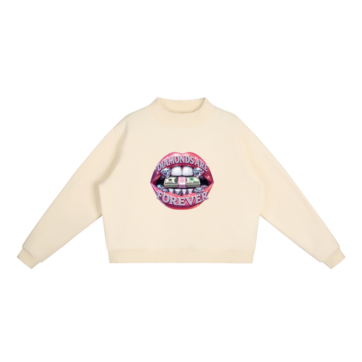 Diamonds Are Forever Lips Oversized Sweatshirt
