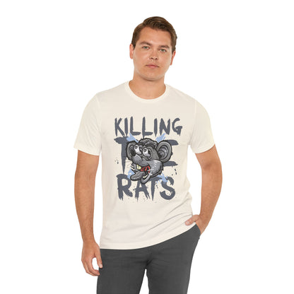 Killing Rats Graphic Tee – Edgy Cartoon Rat Skull Streetwear
