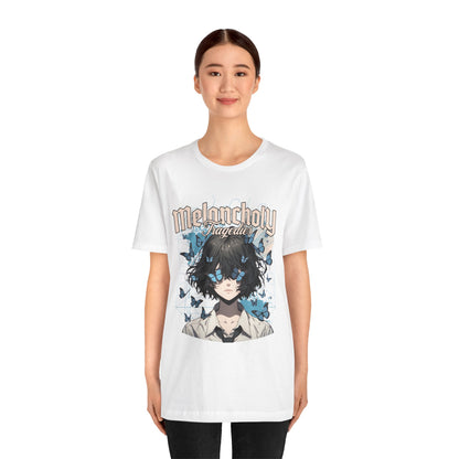 Melancholy Tragedia Anime Tee — Blue Butterflies Graphic T-Shirt