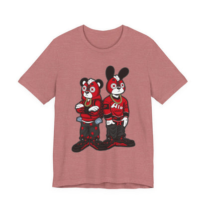 Streetwear Cartoon Bear & Bunny Tee — Hip Hop Graphic T-Shirt