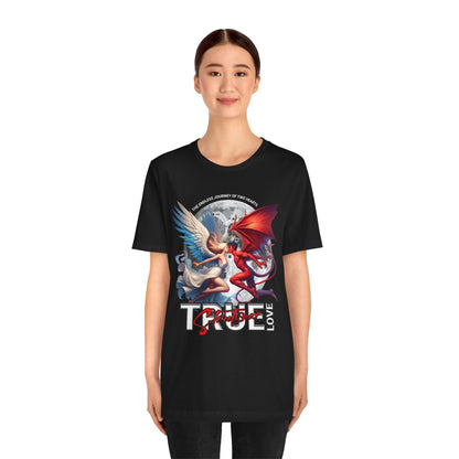 True Love Tee — Angel & Devil Heart Graphic T-Shirt