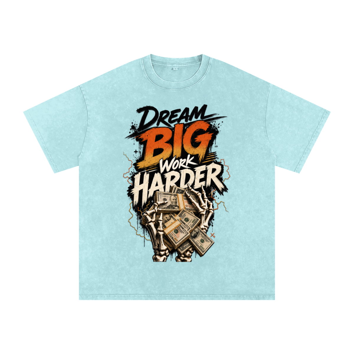 Dream Big, Work Harder Snow-Washed Cotton Tee