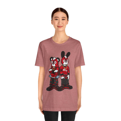 Streetwear Cartoon Bear & Bunny Tee — Hip Hop Graphic T-Shirt