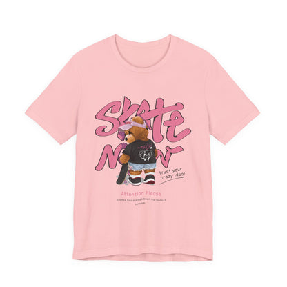 Skate Mom Bear Tee — Cute Pink Skateboard Graphic T-Shirt